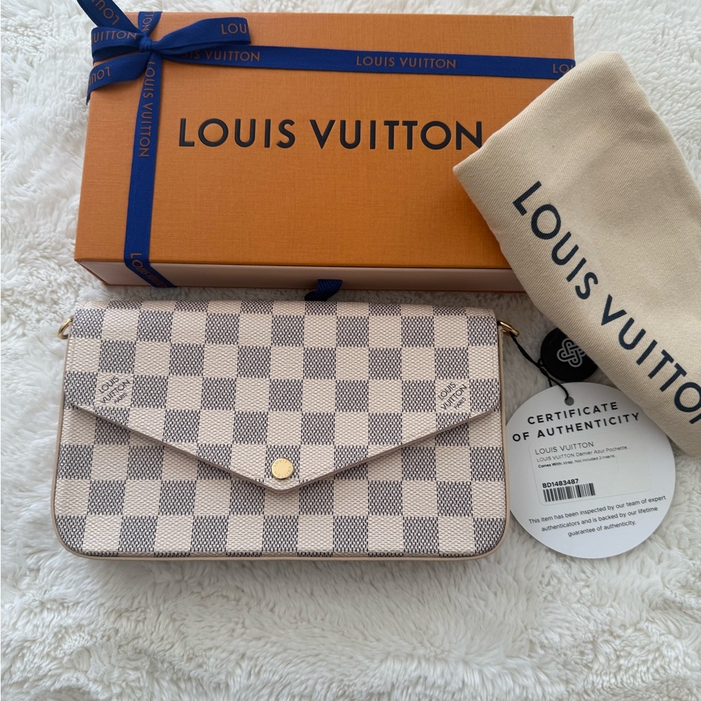Louis Vuitton Cream and Gray Crossbody Bag